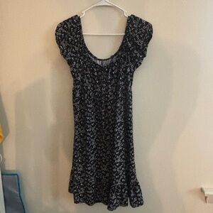 SO Black Ruffled Sleeves Sundress